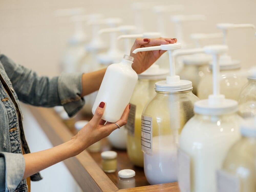 refillable cosmetics in pump jars