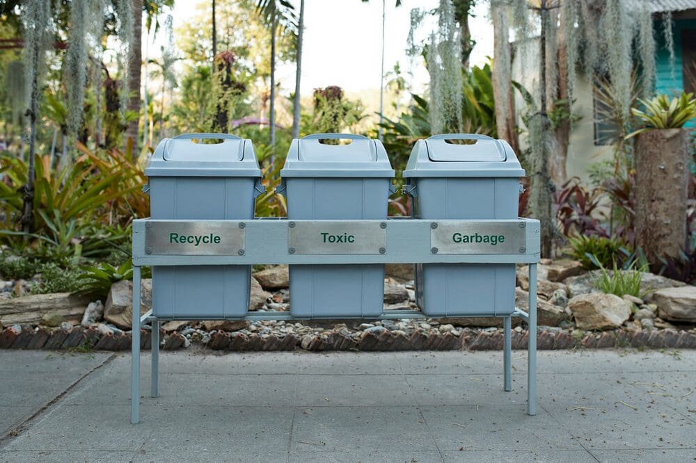 recycling bins