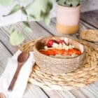 natural hand carved coconut smoothie bowl