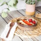 natural hand carved coconut smoothie bowl