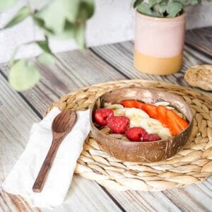 natural hand carved coconut bowl