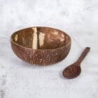 natural hand carved coconut smoothie bowl