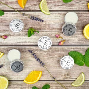 Mini natural deodorant tins