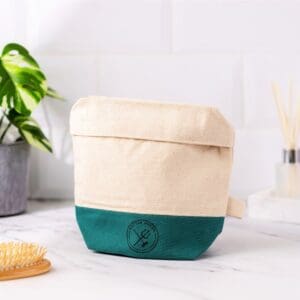 Organic Cotton toiletry bag by Battle Green