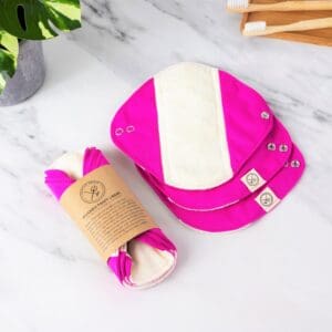 pink reusable period pads